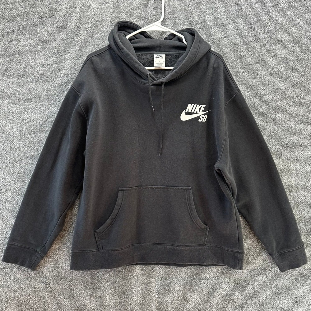 Nike SB Mens XL Black Pullover Hoodie Fleece Logo Skateboarding Sweatshirt